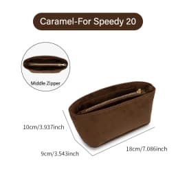 CRAZYSMITH Original Velvet Bag Organizer For LV Speedy 20 25 30 35 Purse Insert Handbag Inner Bag Portable Storage Makeup Bags