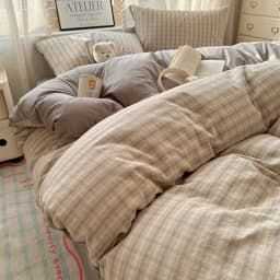 100% Cotton Yarn-dyed Duvet Cover Set or Single Quilt Covers Skin-friendly Breathable Blanket Cover Soft Plaid Comforter Cover
