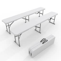 1Pc/2Pcs Heavy-Duty 6FT Portable Folding Outdoor Bench – Durable HDPE Top, Steel Frame, Lightweight with Carry Handle – Weather Resistant, Collapsible Seating Long Bench for Picnic, Camping, Patio, Garden, Sports Events
