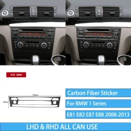 For BMW E81 E82 E87 E88 1 Series Interior Accessories 2008-2013 Gear Shift Knob Dashboard AC Outlet Carbon Fiber Cover Stickers