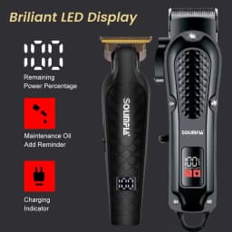 SOLIMPIA 3PC Hair Clipper Grooming Kit for Men Trimmer Shaver Wet and Dry Precision Haircut Tools for a Neat And Tidy Look