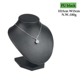 Exhibitor 6 Options Black PU Jewelry Display Faux Leather Mannequin Necklace Pendant Jewelry Bust Neck Display Stand Holder