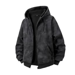 Men Tie Dye Brushed Hooded Sweatshirt Men Full Zip Opening Jacket Men Fleece Lined Sports Versatile Outerwear Male Overcoat