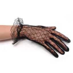 Retro See Through Lace Gloves Bridal Wedding Full Finger Gloves Banquet Performance Dinner Dress Accessories Mesh Hand Sleeves