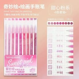 LANGUO 90/6 Colors Press Acrylic Gel Pen Large Capacity 1.0mm Writing Pen Painting Drawing Office School Supplies Stationery