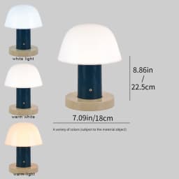 Mushroom Table Lamp USB Rechargeable LED Touch Desk Light Warm Color Night Light