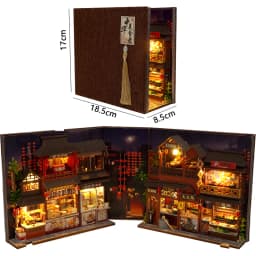 DIY Book Nook Insert Kits Wooden DollHouse Building Toys Magic House Casa Bookend With LED Lights Bookshelf Home Decoration Gift