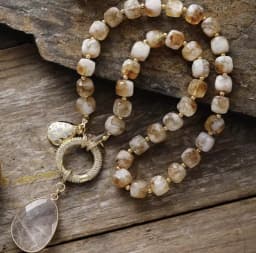 Luxury Natural Quartz Heart Zircon Spring Lock Pendant Necklaces Crystal Healing Lariat Necklace Jewelry Dropshipping
