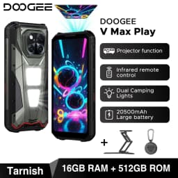 Global Version DOOGEE V Max Play 5G Projector Rugged Phone 6.78" 20500mAh Battery Dual Camping lights Dimensity 7300 NFC Phone