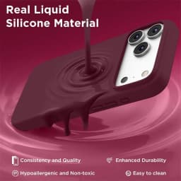 Liquid Silicone Magnetic Case for iPhone 17 Air 16 15 14 13 12 18 Pro Max Plus 17Pro 18Pro for Magsafe Burgundy Red Phone Cover