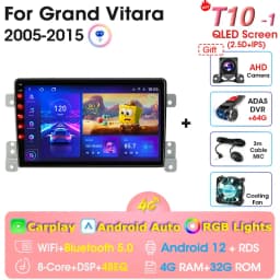 2 Din Android 12 Car Radio For Suzuki Grand Vitara 3 2005-2012 2013 2014 2015 Stereo Multimedia Video Player Navigaion Carplay