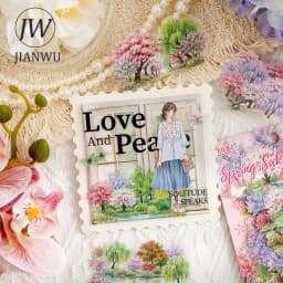 JIANWU Vintage Seasons Forest Tree Landscape Material Collage Scrapbooking PET Sticker Creative DIY Journal Stationery