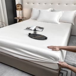 Natural Mulberry Silk Fitted Sheet Mattress Cover Queen King Size Customized Size Luxury High-End Silk Bedding Sheets