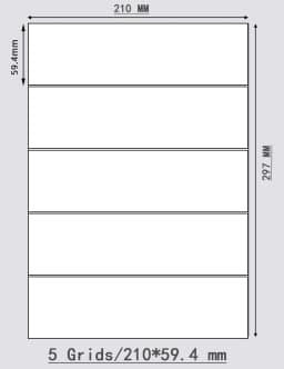 Matte White A4 Printable Sticker Label Long Strip Sticker Blank Rectangular Print Stickers for Shipping Mark, Product Label Tags
