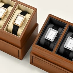 Oirlv 6 Grilds Wooden Watch Box Double-layer Jewelry Organizer Wrist Watch Display Box Dust-proof Transparent Cover Watch Case