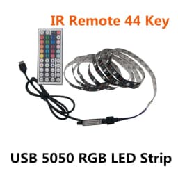 DC 5V USB LED Strip 5050 Waterproof RGB LED Light Flexible 50CM 1M 2M Add 3 17Key Remote For TV Background Lighting
