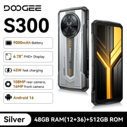DOOGEE S300 5G Rugged Phone 6.78" FHD+ Dimensity Mediatek D7300 Mobile Phones 48GB+512GB 9000mAh 108MP Smartphone Android 16 NFC