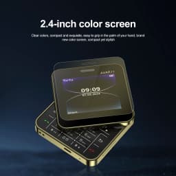 SERVO Rotatable Screen Mini Mobile Phone 2G GSM Dual SIM Speed Dial Magic Voice FM Radio MP4 Side Slider Square Button Cellphone