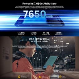 Ulefone Armor Pad Pro Rugged Tablet PC 8GB+128GB IP68/IP69K 8'' Android 13 MT8788 48MP 7650mAh 4G Tablet PC