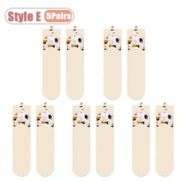 Cartoon Cat Egg Couple Socks Cozy Mid-Calf for Maternity Warm Winter Cute Present for Christmas Cat Lovers Family