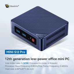 Beelink Min S12 Pro N100 Gamer Mini PC Intel 12th 16GB 512GB SSD 2.4G&5G Dual Wifi 1000M BT5.2 NVME Deskt