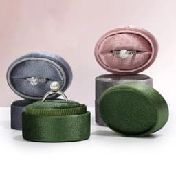 Single Velvet Ring Box Cute Oval Shaped Display Jewelry Box For Wedding Ceremony Ring Box Packaging Gift Packaging Accessories