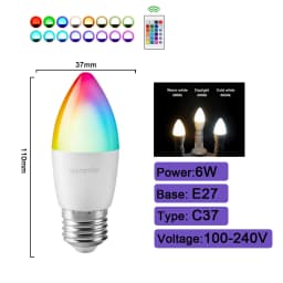 1-10PCS Smart RGBW LED Bulb Spotlight E27 E14 B22 GU10 with Infrared Remote Control Suitable for Colorful Home Lighting