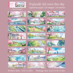 Journal GO 24pages Scenic View Landscape Sticker Book 4-Season Long Strip Decals for Journaling Scrapbooking Planners DIY Crafts