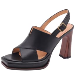 【JOCHEBED HU】Handmade Genuine Leather Summer One-button Thick Open Toe Sexy Professional High Heels Temperament Female Sandals