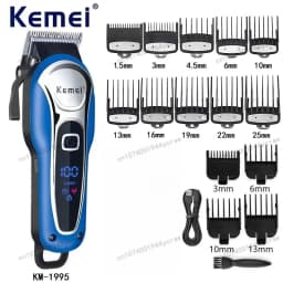 Kemei Hair Clipper for Man KM-1995 Professional Precision Adjustment Cordless Hair Trimmer Rechargeable Haircut Machine