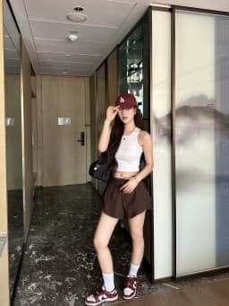 Summer Casual High Waist Wide Leg Short Pants Women's Elastic Waist Two Color Versatile Slimming Short Shorts Straight Cut