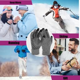 Thickened Velvet 3 Finger Touch Screen Gloves For Women and Men Silicone Palm For Anti Slip Winter Knitted Warm Cotton Gloves