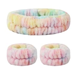 Velvet soft elastic headband face washing and makeup headband hair tie face washing waterproof wrist strap and heanband set