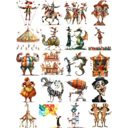 20Pcs/Pack Fun Circus Sticker DIY Craft Scrapbooking Album Junk Journal Decorative Stickers
