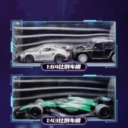 3D Printed Wind Tunnel Display Case for 1/64 1/43 Scale Model Car with Water Mist LED Lights Type-C Compatible