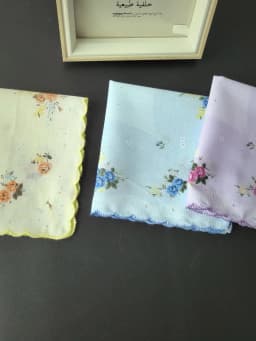 Thin Feel Cotton Handkerchief for Women, Printed Handkerchief, Retro 3PCs, 11.6in