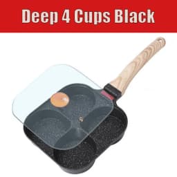 3/4 Cups Egg Frying Pan with Lid Nonstick Omelet Pancake Pan Fried Egg Pans Breakfast Grill Skillet Hamburger Steak Cooker Pan