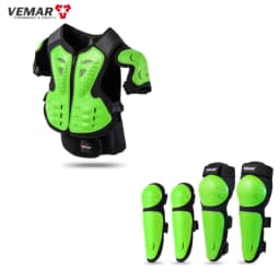 Kids Motorcycle Riding Body Armor/Elbow Knee Protector Children Motocross Back Vest Chest Off-Road Moto Cycling Protective Gear