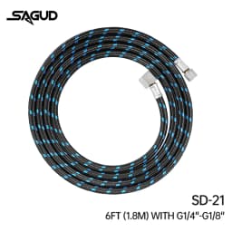 Airbrush Hose 1.8m 1/8” Thread Nylon Braided Air Hose and a Fitting Adapter 1/8” Male - 1/4” Female for Most Airbrush Accessorie