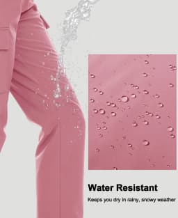 TACVASEN Womens Winter Skiing Hiking Softshell Pants Snowboard Cargo Pants Waterproof Windproof Multi-Pockets Fleece Lined Trous