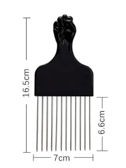 Black Metal African American Pick Comb Hair Combs Hair Comb for Hairdressing Styling Tool Salon Barber Shop Accessories 6 Style