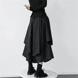 Skirts Pants Women Autumn Solid Asymmetric Trendy Design Simple High Waist Korean Elegant Leisure All-Match Streetwear Chic Ins