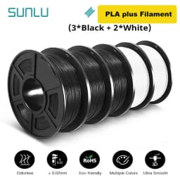 SUNLU 5KG 3D PLA/PETG/PLA PLUS/Clear Filament 1.75mm 5Roll 1KG Printer Neatly Wound 3D Filament for 3D Printer & 3D Pen