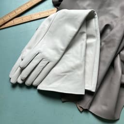 50cm New Genuine Leather White Women's High Grade Party Mittens Sheepskin Lady Winter Velvet long Gloves Creamy Ivory Snow White