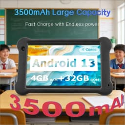 Paitanry 7 Inch Tablet PC Android 13 Quad Core HD IPS Display 4GB RAM 32GB ROM WiFi Dual Camera Portable Tab For Reading Video