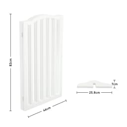Voltsify Wooden Foldable Freestanding Panel Pet Gate, White & Grey for Entryways Halls Bedrooms