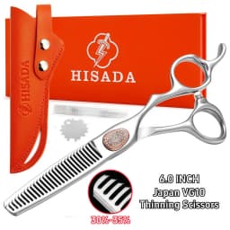 HISADA New Barber Scissors, 6.3-7.0 inch Professional Hair Cutting Scissors, Blind Hole Design Salon Scissors, Ergonomic Comfort