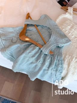 Korobov Solid Color Sweet A-line Dresses Ruffled Knitted Vest Dress for Women Summer French Style Hollow Short Skirt