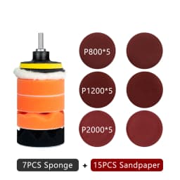 Car Polishing Sponge Pad Kit Wool Waxing Buffing Sponge Abrasive Disc Sandpaper For Sanding Headlight Refurbish Auto Detailing
