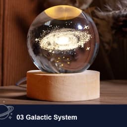 GGbingo LED Night Light Milky Way Galaxy Solar System Crystal Ball Night Lamp Bedroom Ambient Light Creative Gift Night Light
